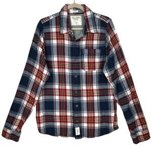 Abercrombie & Fitch Muscle Plaid Flannel Shirt Mens XL Lined Long Sleeve Shacket